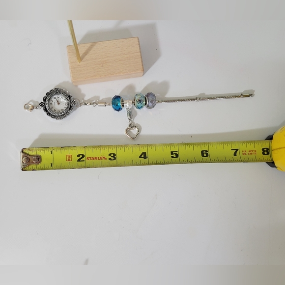 Vintage style watch charm bracelet with 4 charms. UNIQUE!!  925 - Picture 4 of 6